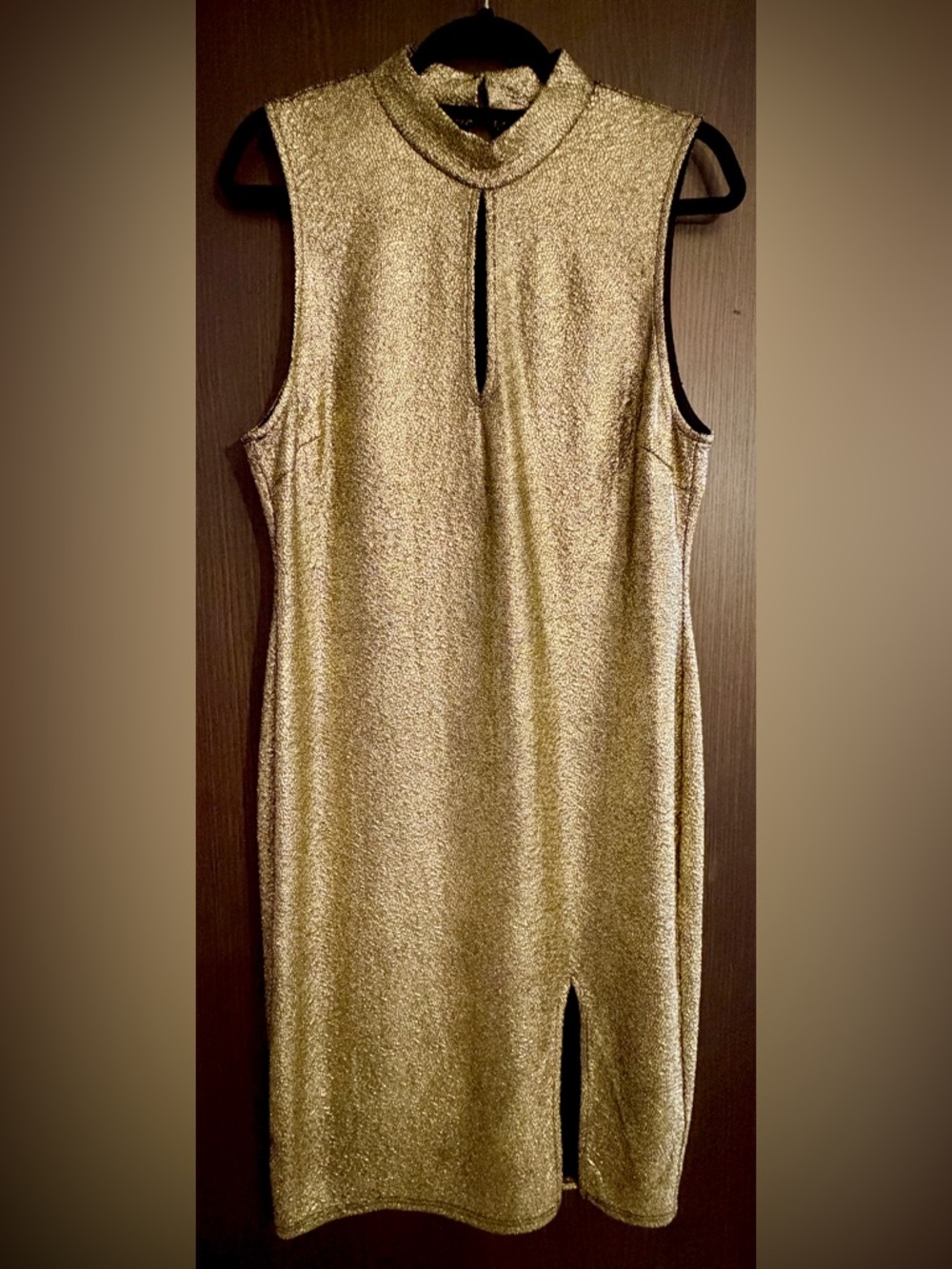 NWOT Guess Metallic Gold Mini Dress